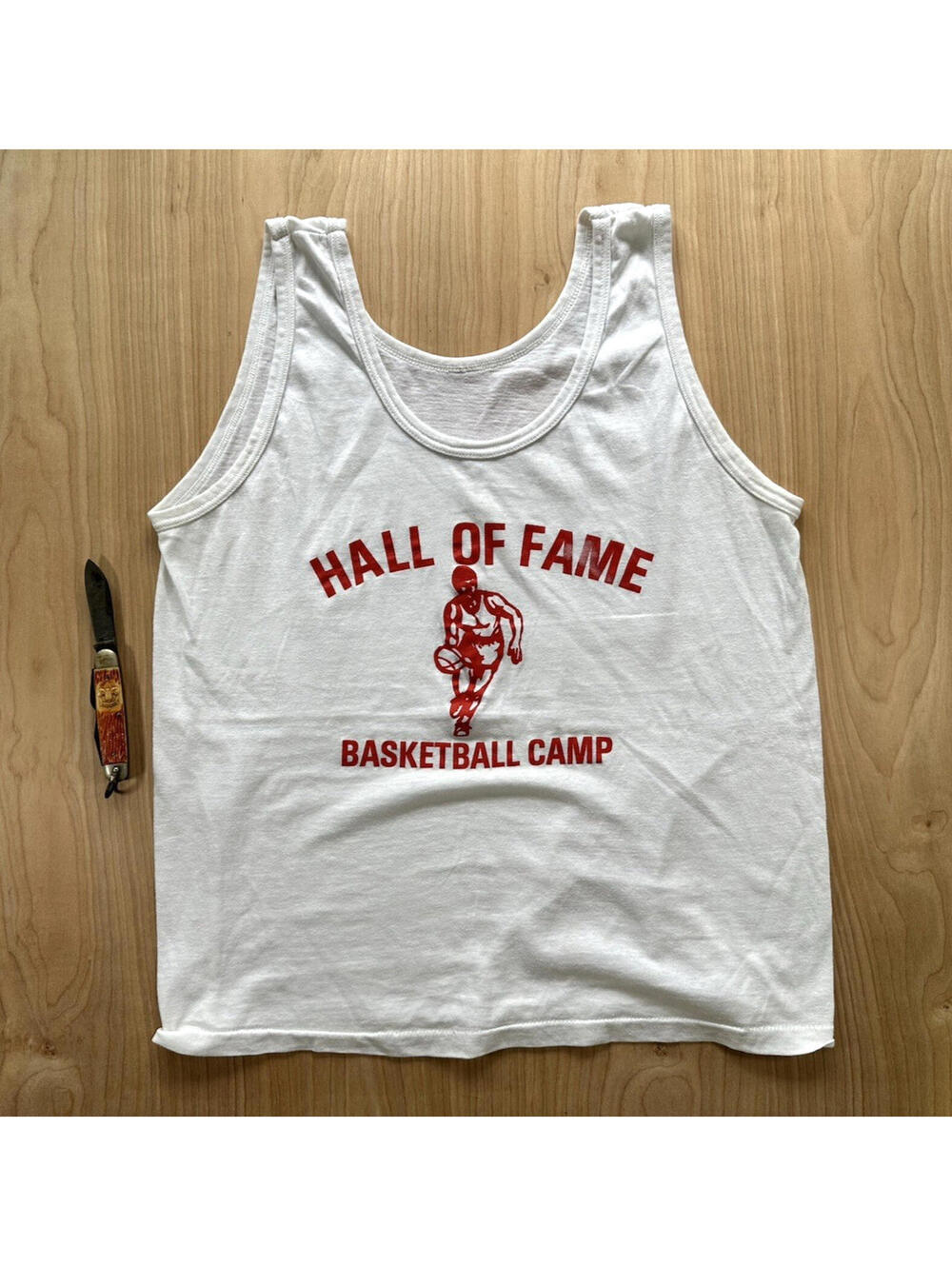 vintage 1980's Basketball Camp tank top Single Stitch hall of fame Large sports